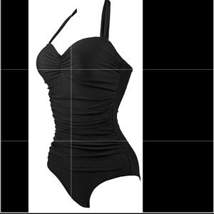 New COCOSHIP Black Slimming One Piece Swimsuit 14W